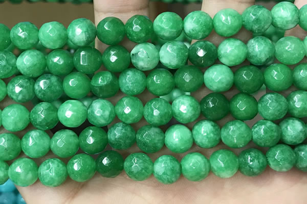 CCN5054 15.5 inches 8mm & 10mm faceted round candy jade beads