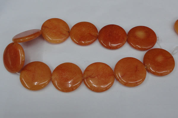 CCN511 15.5 inches 35mm flat round candy jade beads wholesale