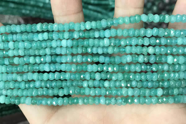 CCN5117 15 inches 3*4mm faceted rondelle candy jade beads