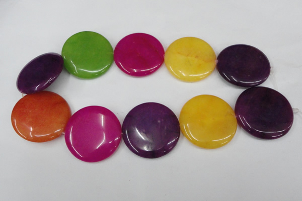 CCN512 15.5 inches 40mm flat round candy jade beads wholesale