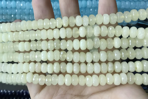 CCN5135 15 inches 5*8mm faceted rondelle candy jade beads