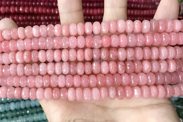 CCN5139 15 inches 5*8mm faceted rondelle candy jade beads