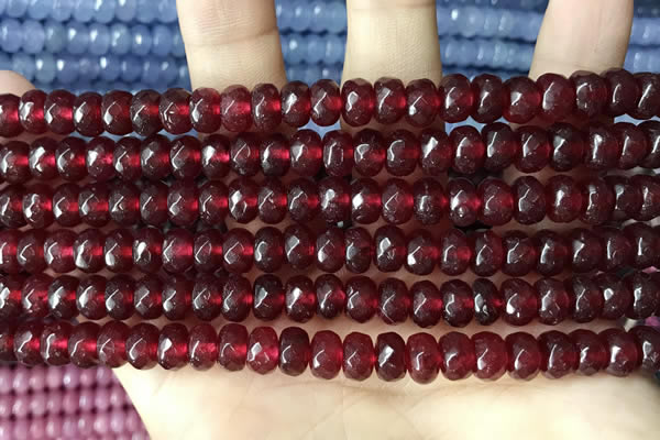 CCN5145 15 inches 5*8mm faceted rondelle candy jade beads