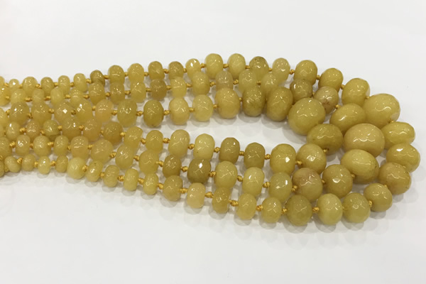 CCN5170 5*8mm - 14*20mm faceted rondelle candy jade graduated beads