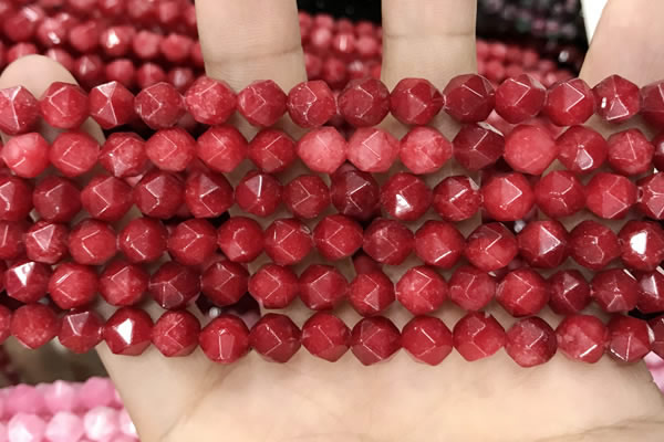 CCN5241 15 inches 8mm faceted nuggets candy jade beads