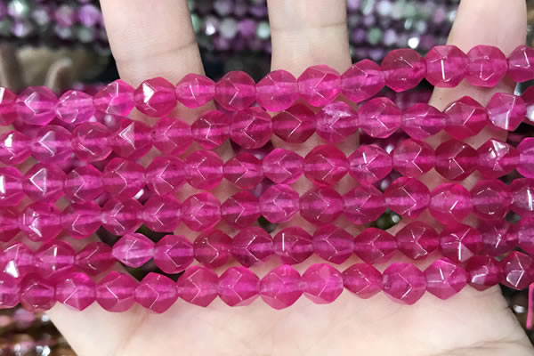 CCN5256 15 inches 8mm faceted nuggets candy jade beads