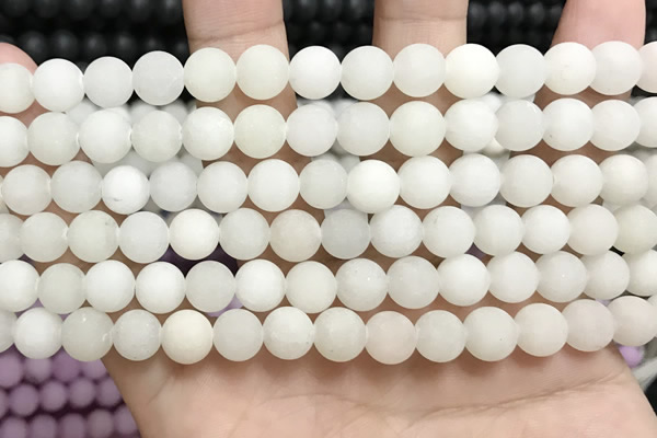 CCN5574 15 inches 8mm round matte candy jade beads Wholesale