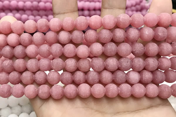 CCN5596 15 inches 8mm round matte candy jade beads Wholesale