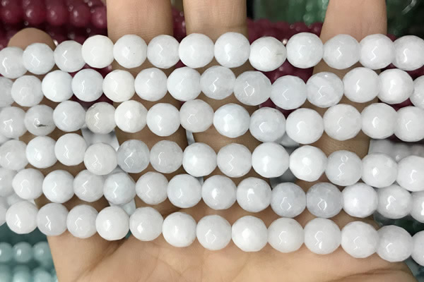 CCN5650 15 inches 8mm faceted round candy jade beads