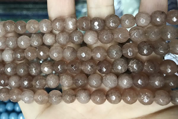 CCN5680 15 inches 8mm faceted round candy jade beads