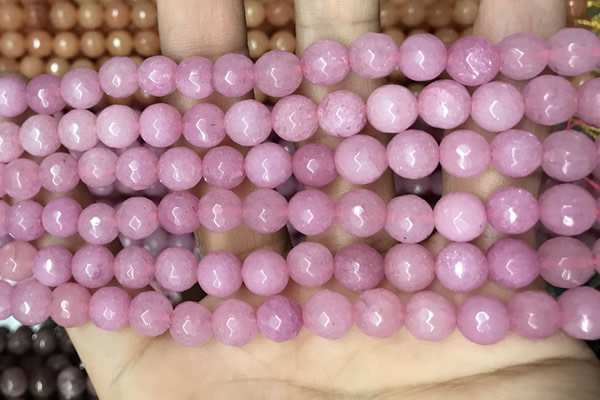 CCN5721 15 inches 8mm faceted round candy jade beads