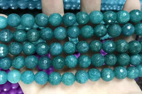 CCN5783 15 inches 10mm faceted round candy jade beads
