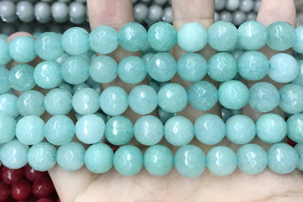 CCN5785 15 inches 10mm faceted round candy jade beads