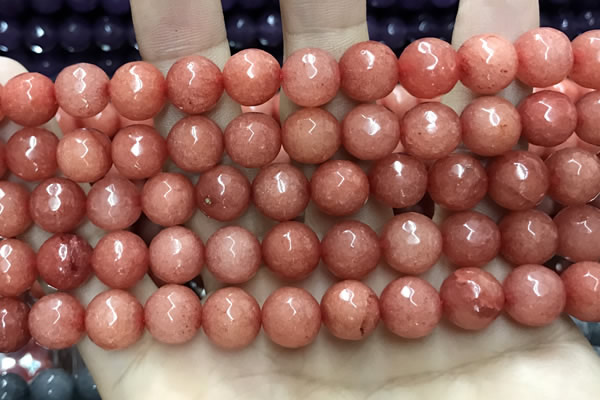CCN5806 15 inches 10mm faceted round candy jade beads