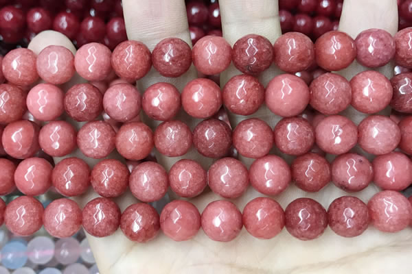 CCN5807 15 inches 10mm faceted round candy jade beads