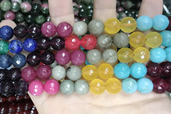 CCN5819 15 inches 10mm faceted round candy jade beads