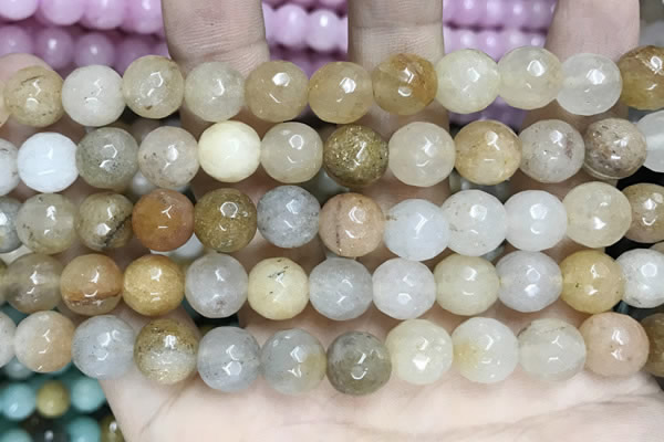 CCN5823 15 inches 10mm faceted round candy jade beads