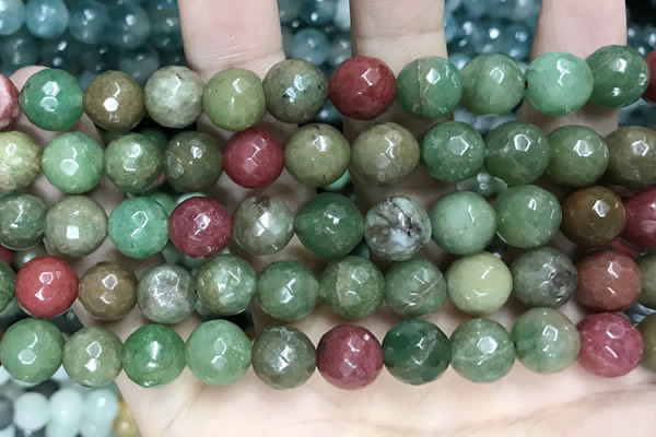 CCN5834 15 inches 10mm faceted round candy jade beads