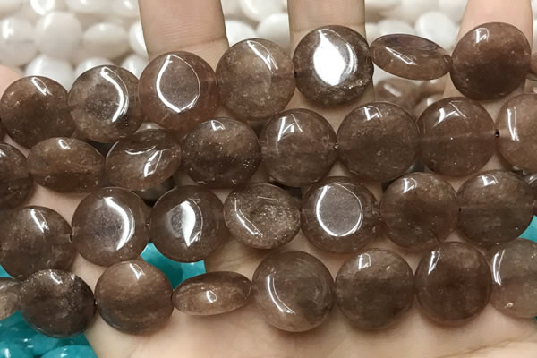 CCN5869 15 inches 15mm flat round candy jade beads Wholesale