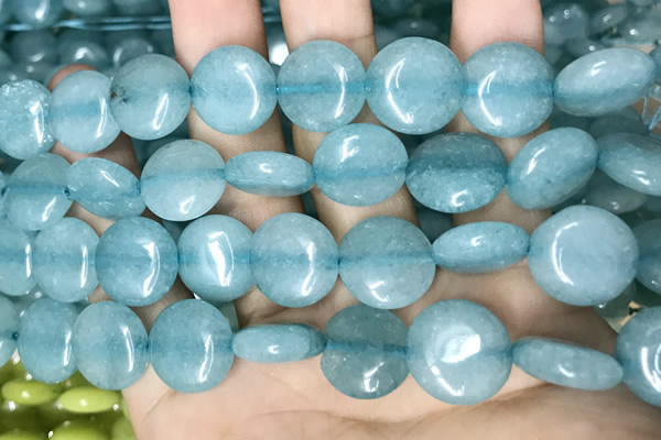 CCN5887 15 inches 15mm flat round candy jade beads Wholesale