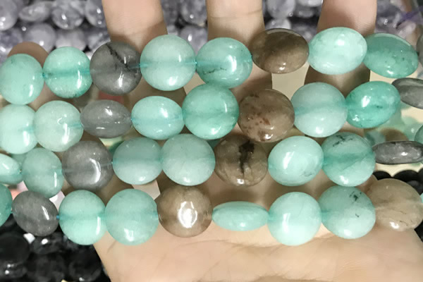 CCN5910 15 inches 15mm flat round candy jade beads Wholesale