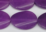 CCN618 15.5 inches 22*30mm twisted oval candy jade beads wholesale