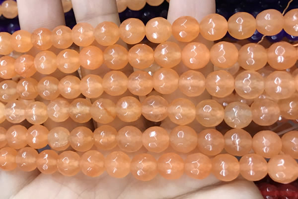 CCN6308 15.5 inches 8mm faceted round candy jade beads Wholesale