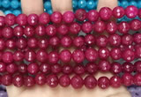 CCN6316 15.5 inches 8mm faceted round candy jade beads Wholesale