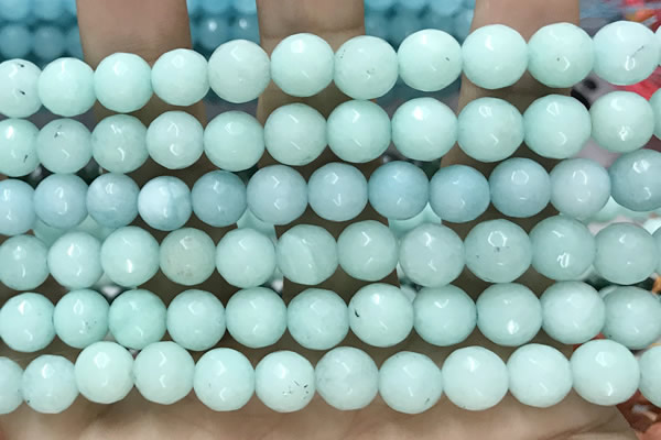 CCN6323 15.5 inches 8mm faceted round candy jade beads Wholesale