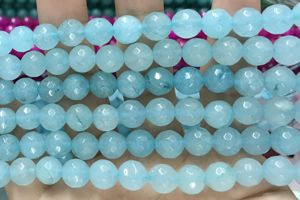 CCN6324 15.5 inches 8mm faceted round candy jade beads Wholesale