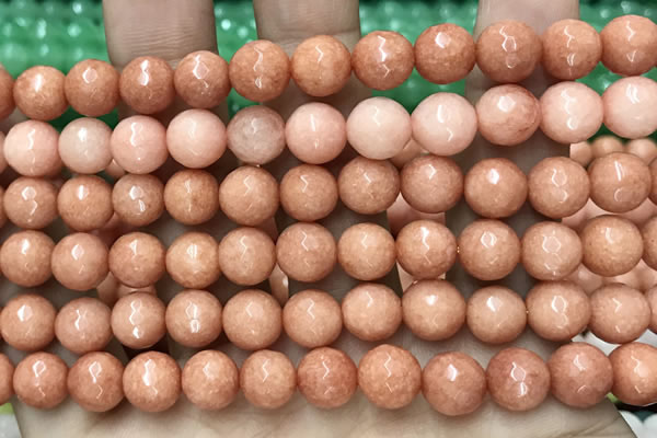 CCN6328 15.5 inches 8mm faceted round candy jade beads Wholesale