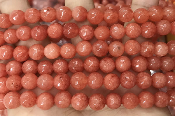 CCN6348 6mm, 8mm, 10mm, 12mm & 14mm faceted round candy jade beads