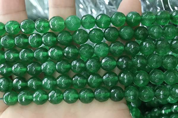 CCN6351 6mm, 8mm, 10mm, 12mm & 14mm faceted round candy jade beads