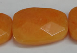 CCN700 15.5 inches 30*40mm faceted trapezoid candy jade beads