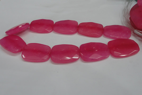 CCN702 15.5 inches 30*40mm faceted trapezoid candy jade beads