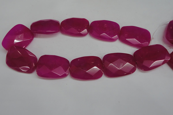 CCN703 15.5 inches 30*40mm faceted trapezoid candy jade beads