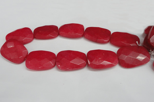 CCN704 15.5 inches 30*40mm faceted trapezoid candy jade beads
