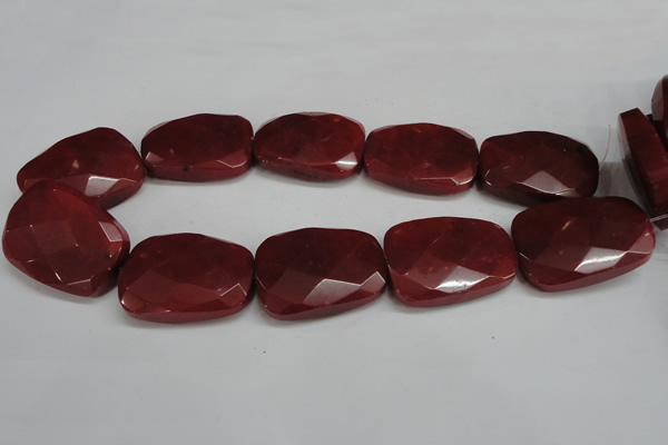 CCN705 15.5 inches 30*40mm faceted trapezoid candy jade beads