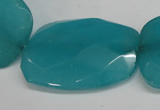 CCN710 15.5 inches 30*40mm faceted trapezoid candy jade beads