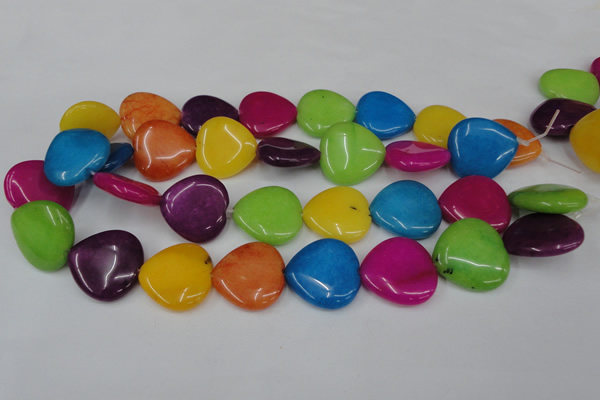 CCN729 15.5 inches 25*25mm heart candy jade beads wholesale