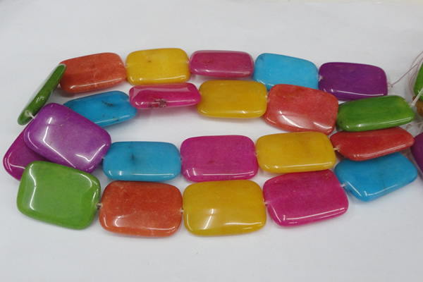 CCN731 15.5 inches 25*35mm rectangle candy jade beads wholesale