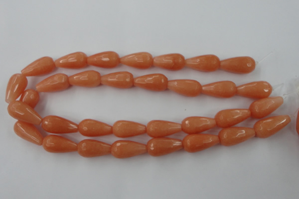 CCN987 15.5 inches 13*25mm faceted teardrop candy jade beads