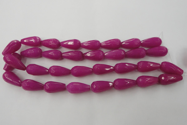 CCN989 15.5 inches 13*25mm faceted teardrop candy jade beads