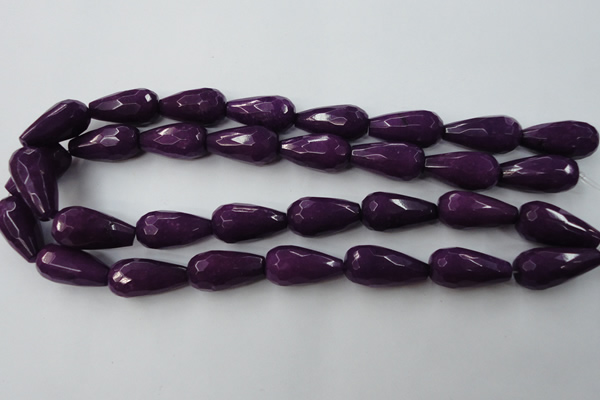 CCN991 15.5 inches 13*25mm faceted teardrop candy jade beads