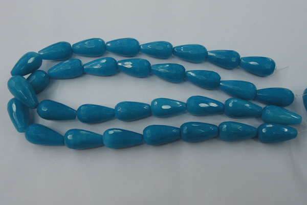 CCN994 15.5 inches 13*25mm faceted teardrop candy jade beads