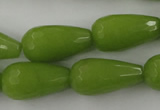 CCN997 15.5 inches 13*25mm faceted teardrop candy jade beads