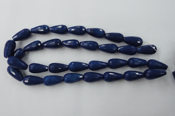 CCN999 15.5 inches 13*25mm faceted teardrop candy jade beads