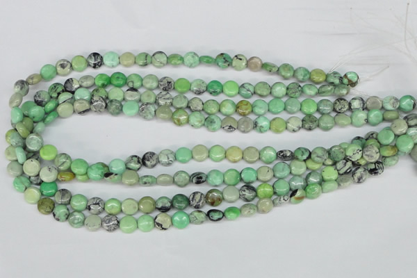 CCO31 15.5 inches 8mm flat round natural chrysotine beads