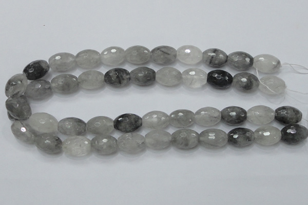 CCQ100 15.5 inches 13*18mm faceted rice cloudy quartz beads