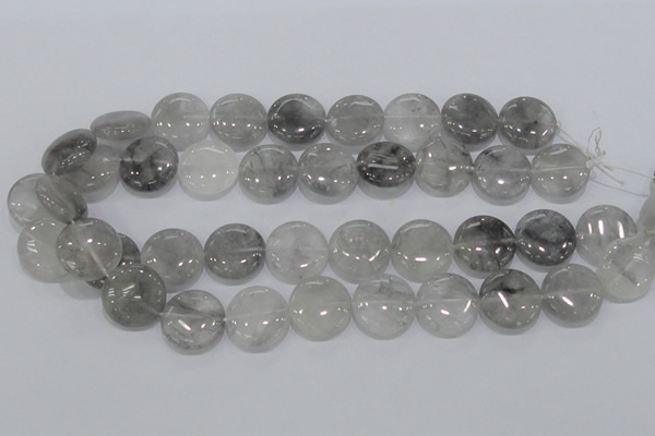 CCQ120 15.5 inches 20mm coin cloudy quartz beads wholesale